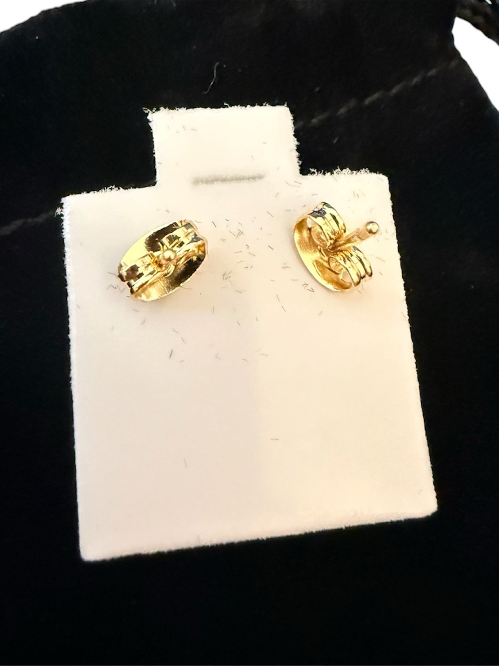 Triangle Stud Earrings in 18k Gold Plating - Picture 2 of 2
